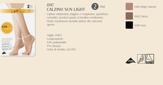 - 097 CALZINO VELATISSIMO SUN LIGHT 8 DEN